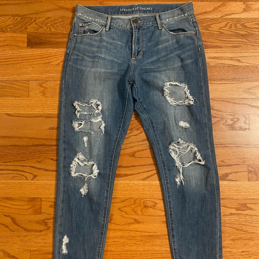 Articles of Society Ripped Boyfriend Jeans